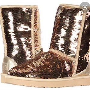 Ugg sequin gold winter boots